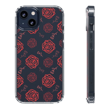 Thin Rose Pattern | Clear iPhone Case / Samsung Case