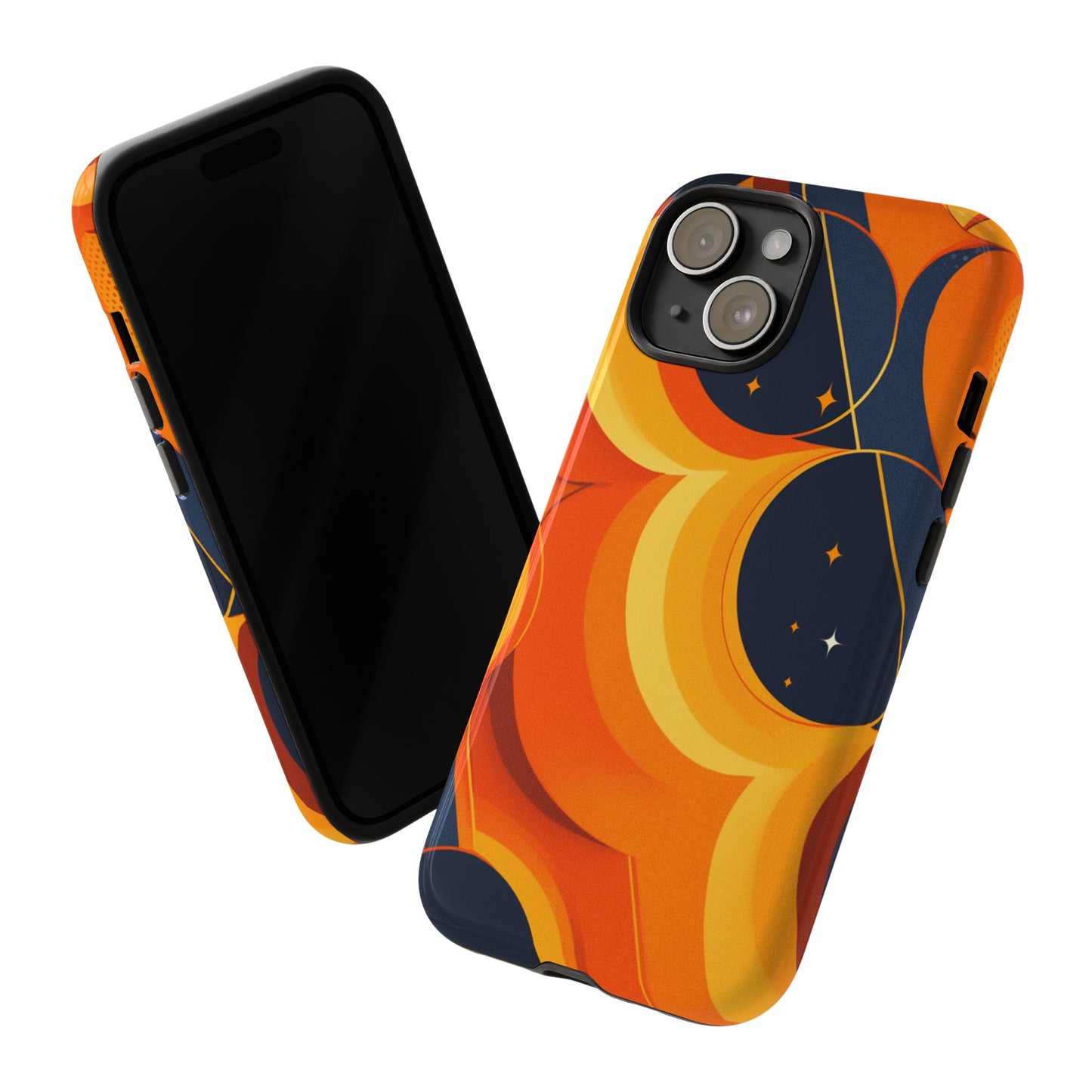 Orange & Black Groovy Patterns iPhone Case / Samsung Case