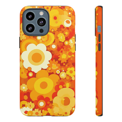 Big Bright Orange Abstract Floral iPhone Case / Samsung Case