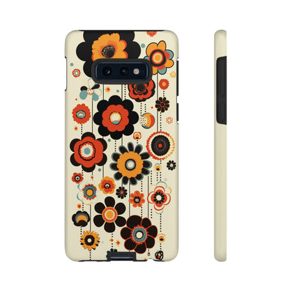 Minimalistic Round Flowers & Thin Vines Pattern iPhone Case