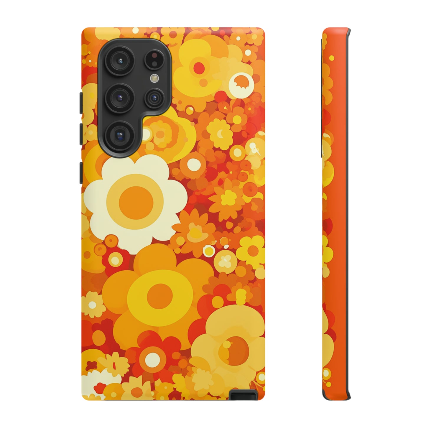 Big Bright Orange Abstract Floral iPhone Case / Samsung Case