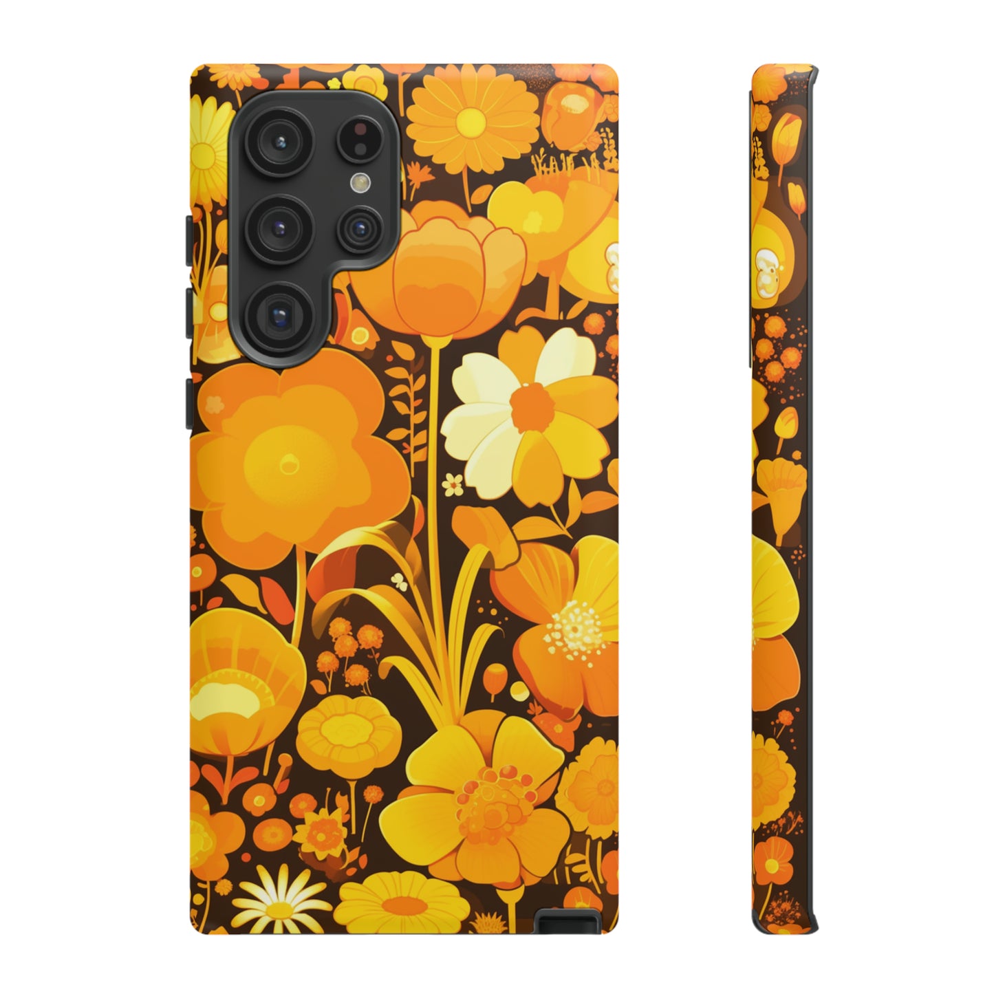 Retro Yellow Flower Patterns iPhone Case / Samsung Case