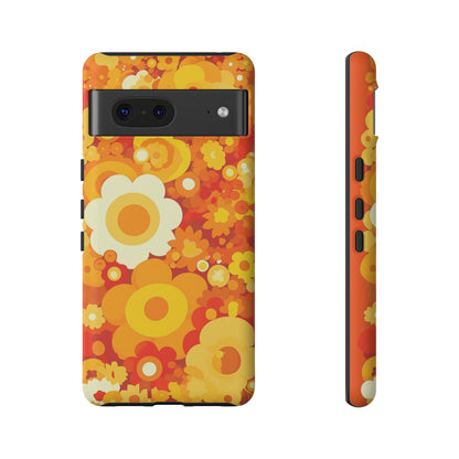 Big Bright Orange Abstract Floral iPhone Case / Samsung Case