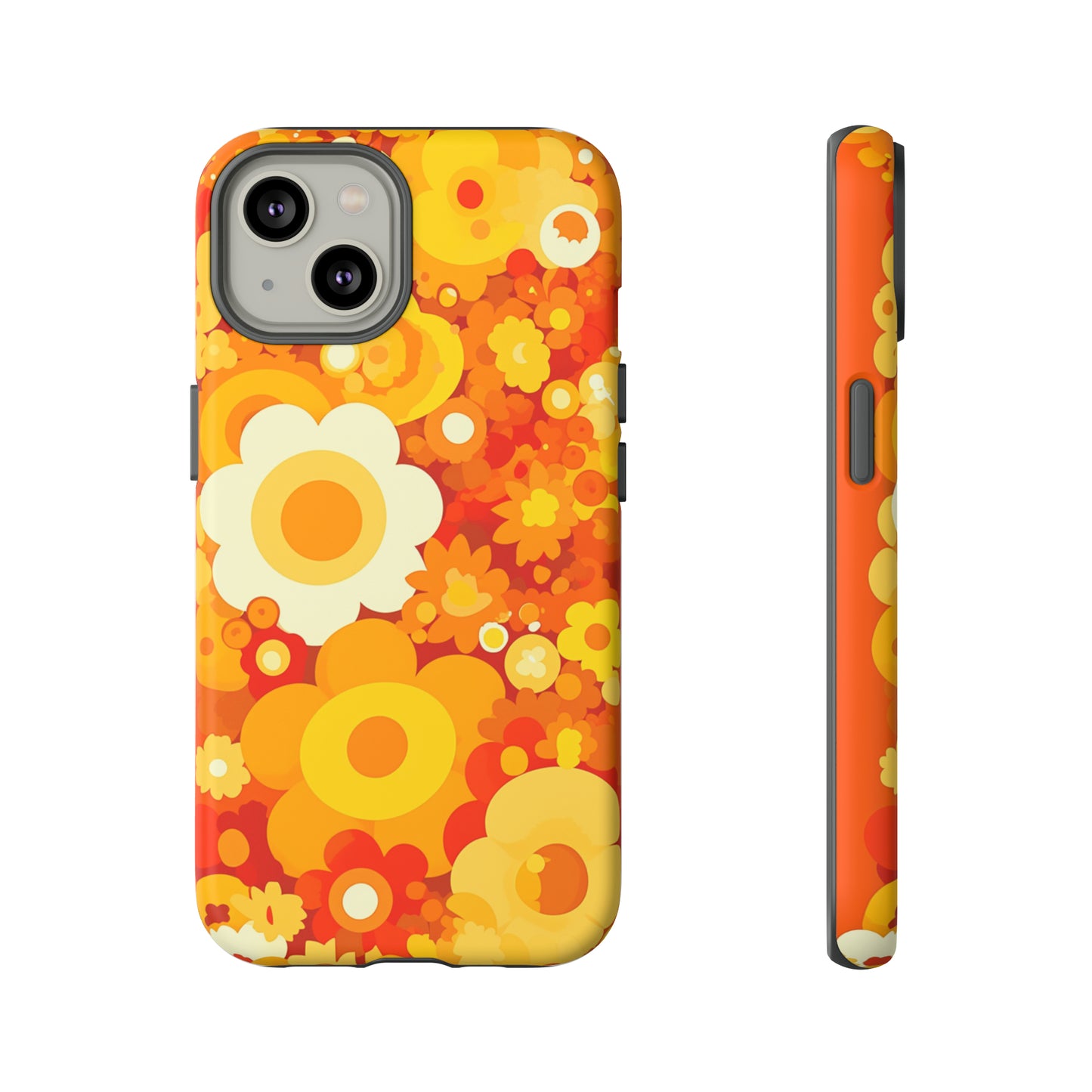 Big Bright Orange Abstract Floral iPhone Case / Samsung Case