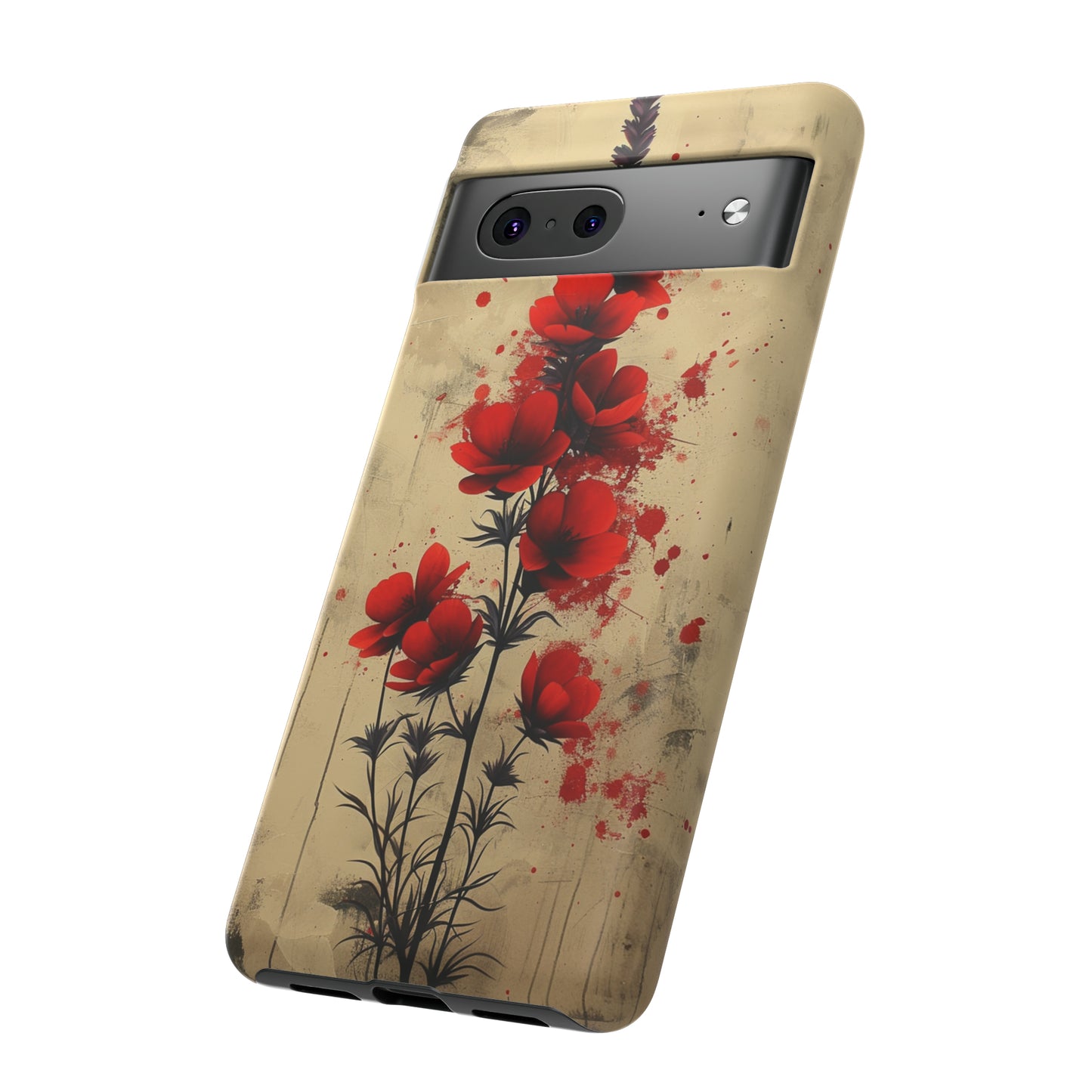 Vintage Red Roses, Wildflowers iPhone Case