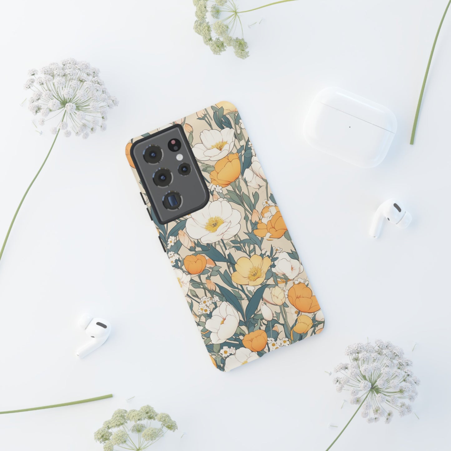 Tall White Flowers iPhone Case / Samsung Case