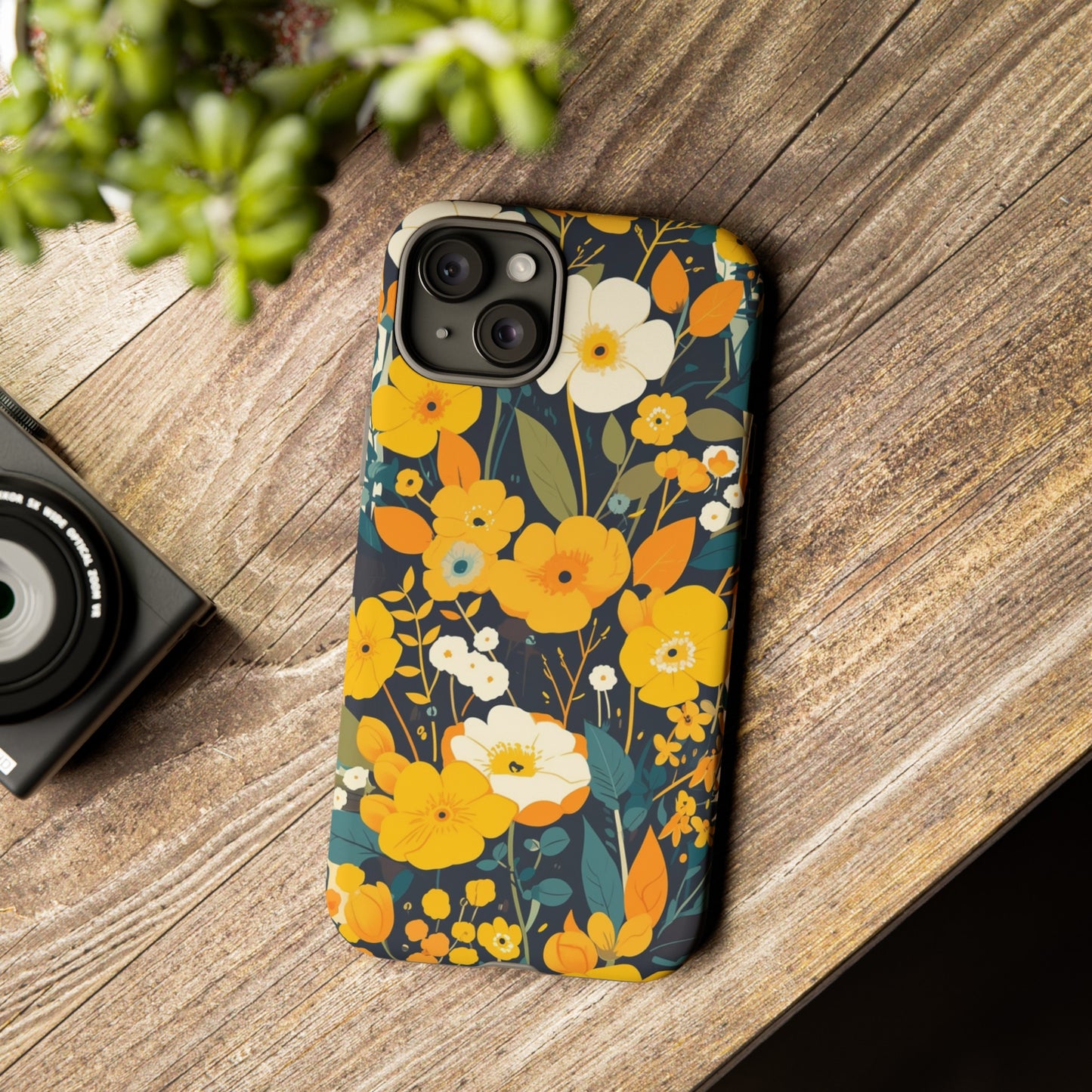 Retro Yellow Flowers iPhone Case / Samsung Case