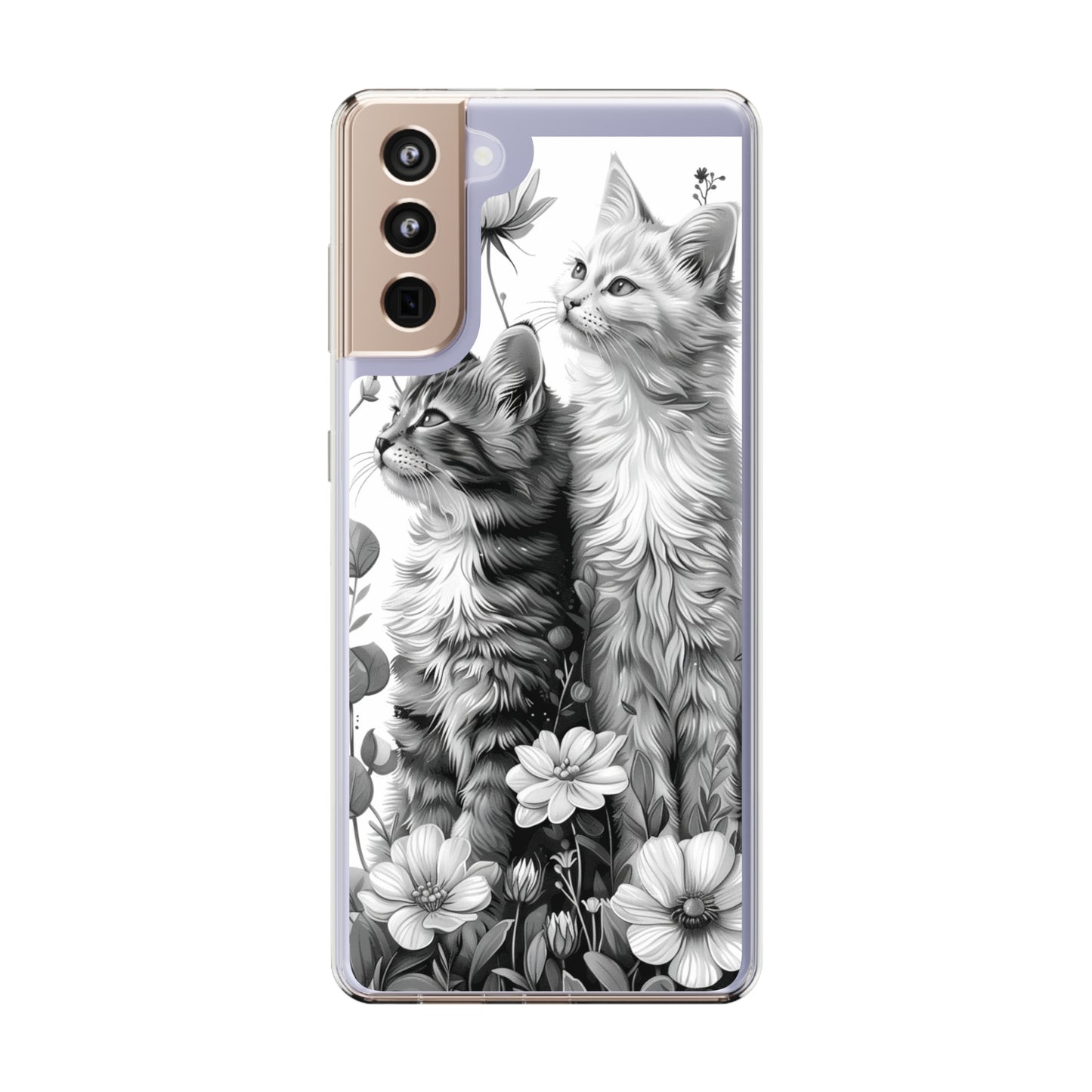 Kittens and Flowers | Clear iPhone Case / Samsung Case