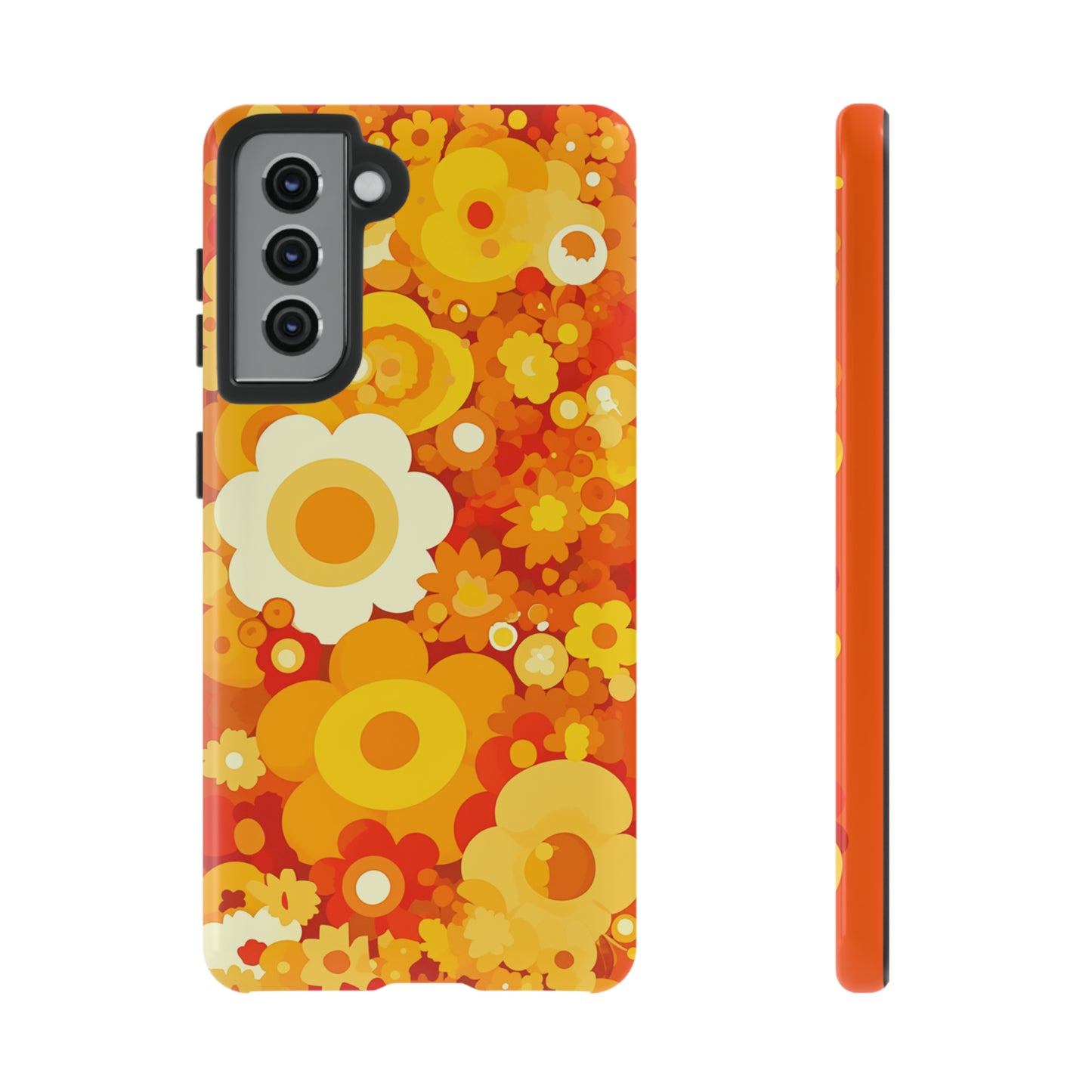 Big Bright Orange Abstract Floral iPhone Case / Samsung Case