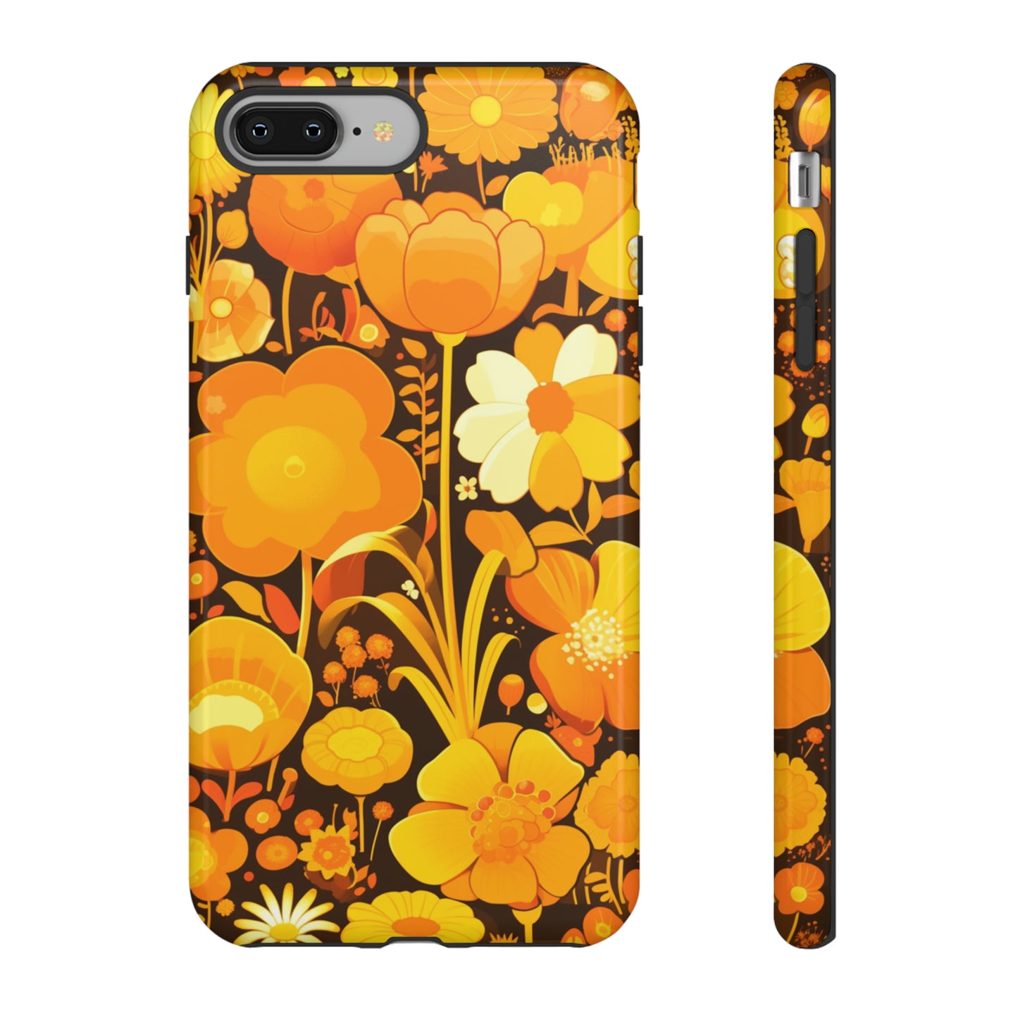 Retro Yellow Flower Patterns iPhone Case / Samsung Case