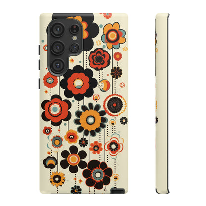 Minimalistic Round Flowers & Thin Vines Pattern iPhone Case