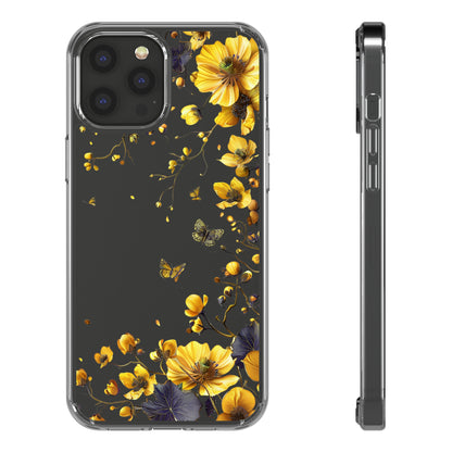 Beautiful Wildflower Vines | Yellow | Clear iPhone Case / Samsung Case