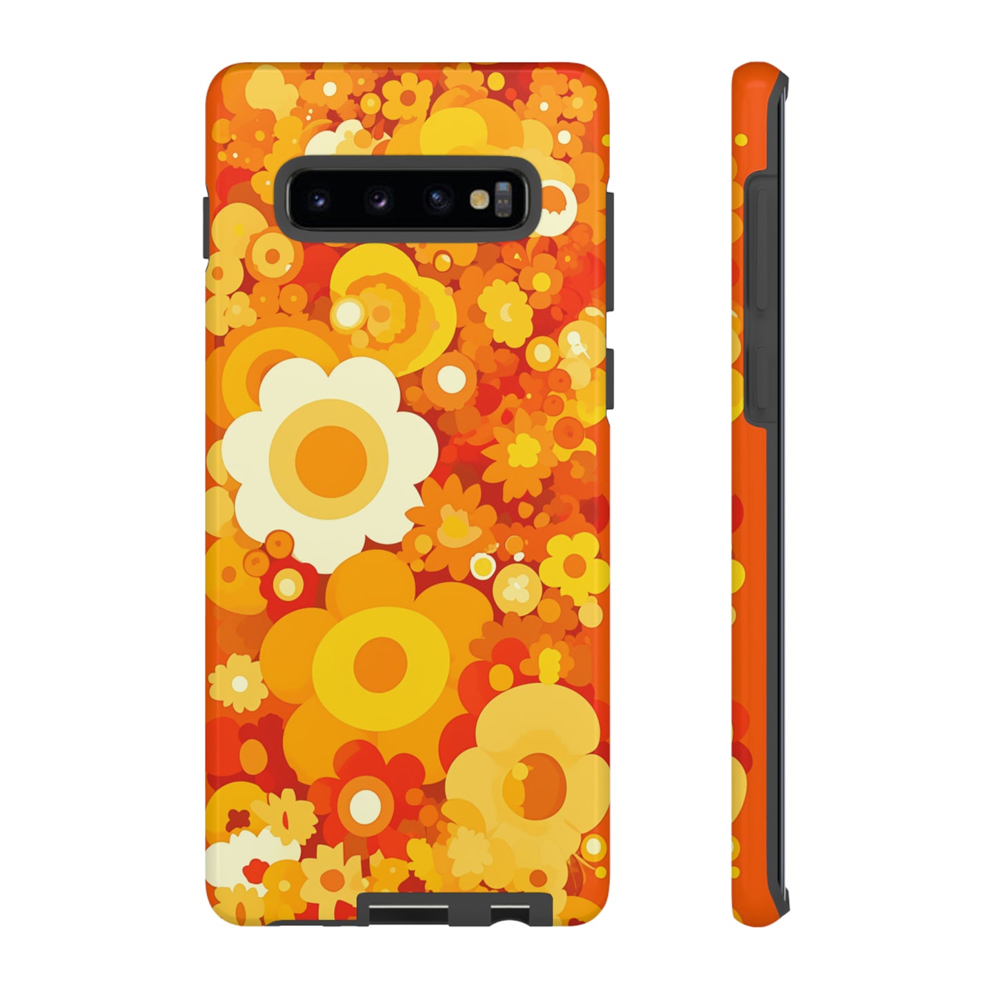 Big Bright Orange Abstract Floral iPhone Case / Samsung Case