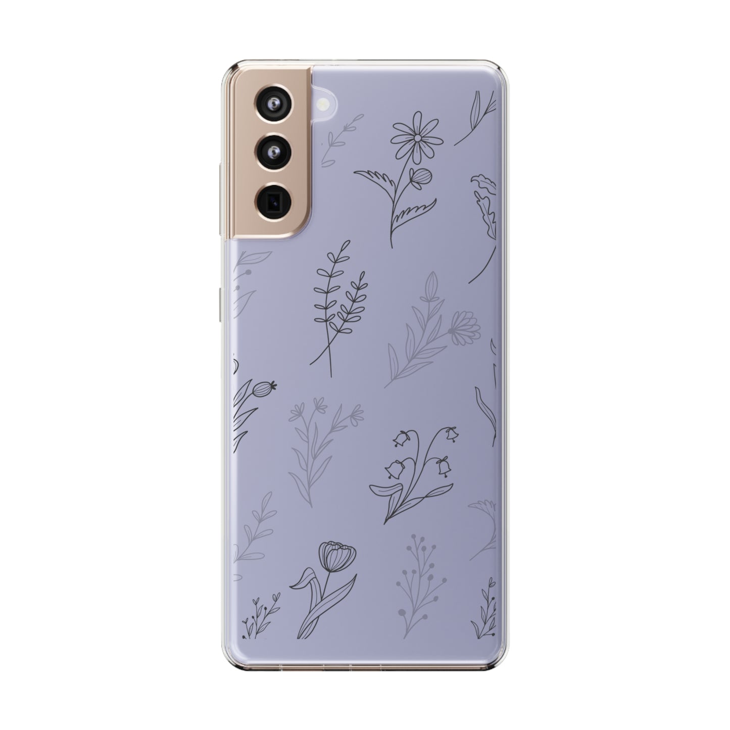 Chrome Floral Sea | Clear iPhone Case / Samsung Case