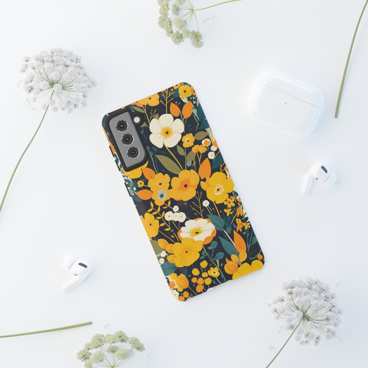 Retro Yellow Flowers iPhone Case / Samsung Case