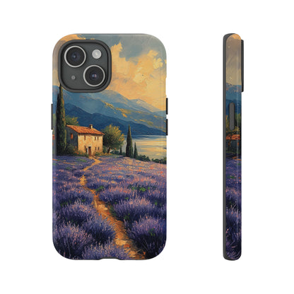 Lavander Wildflower Vintage Art Landscape iPhone Case, Spring iPhone Case, Botanical Aesthetic