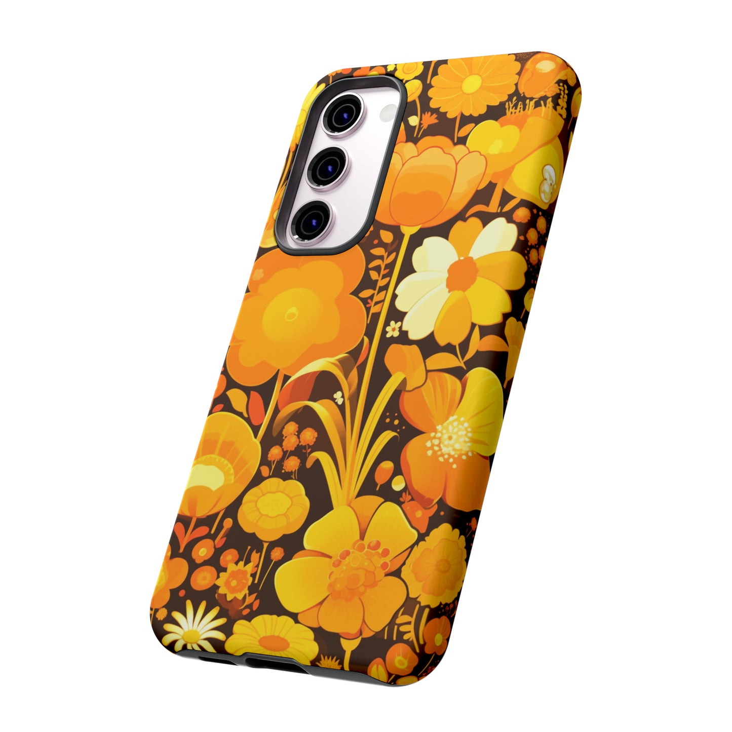 Retro Yellow Flower Patterns iPhone Case / Samsung Case