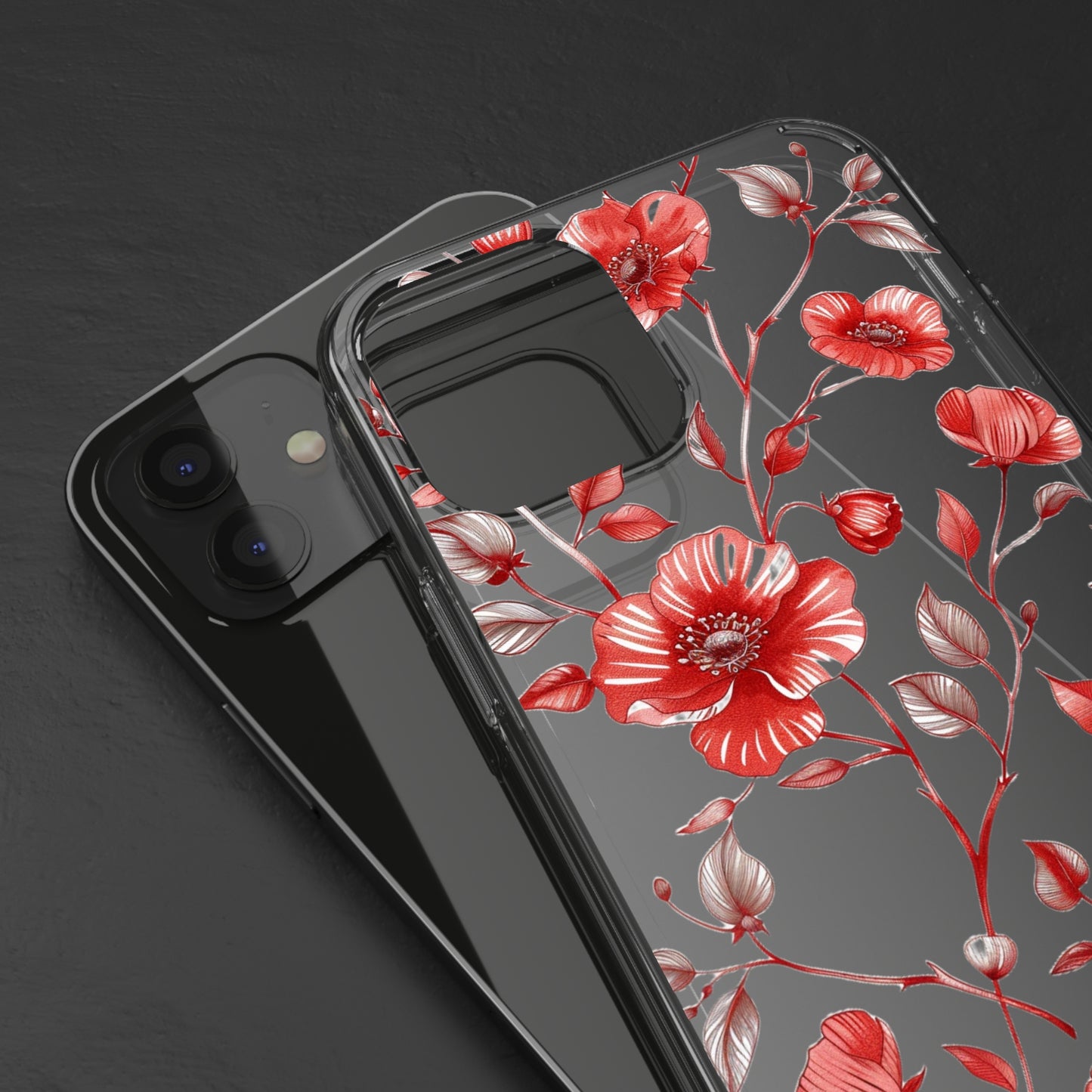 Scarlet Red Pansies | Clear iPhone Case / Samsung Case