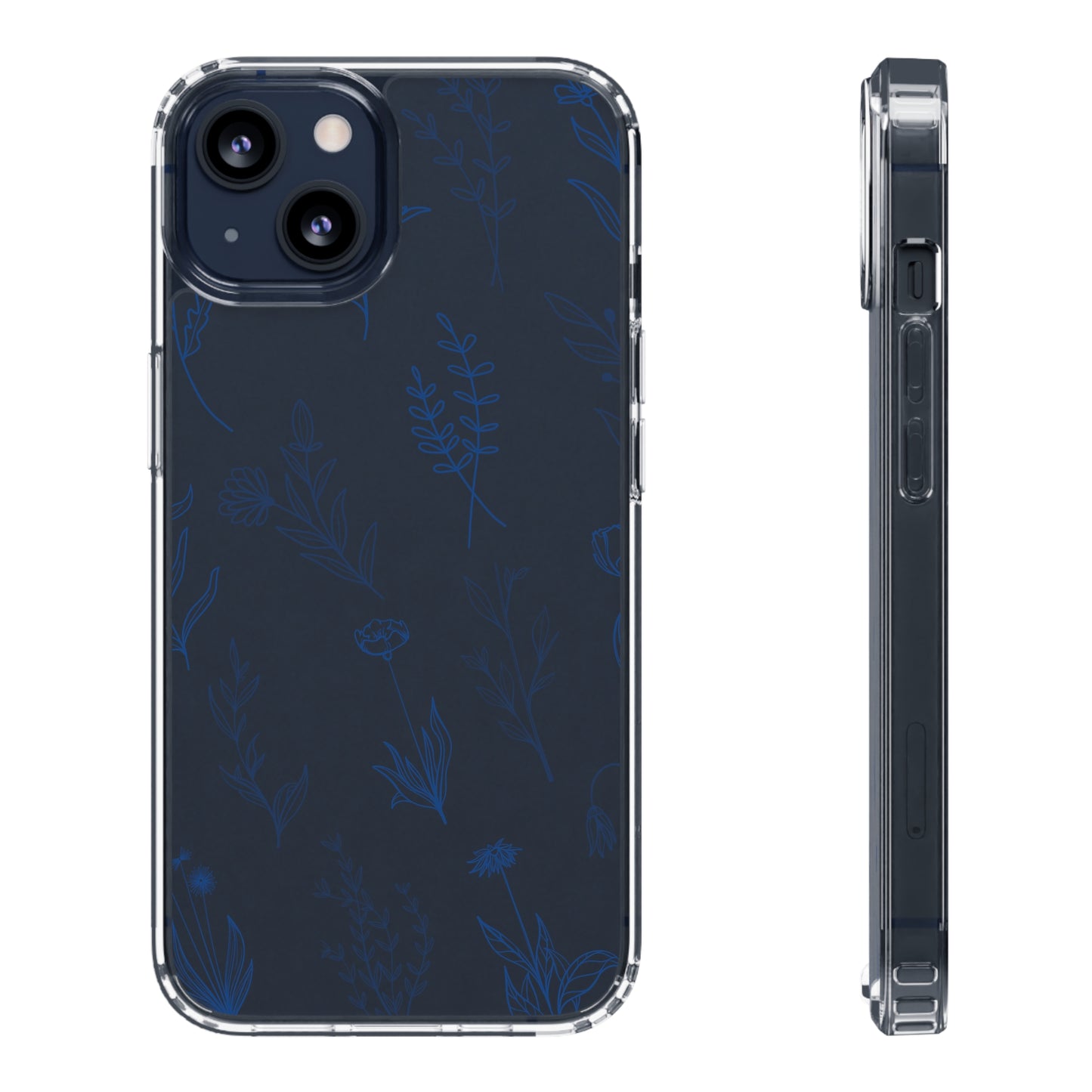 Deep Blue Sea Wildflower | Clear iPhone Case / Samsung Case