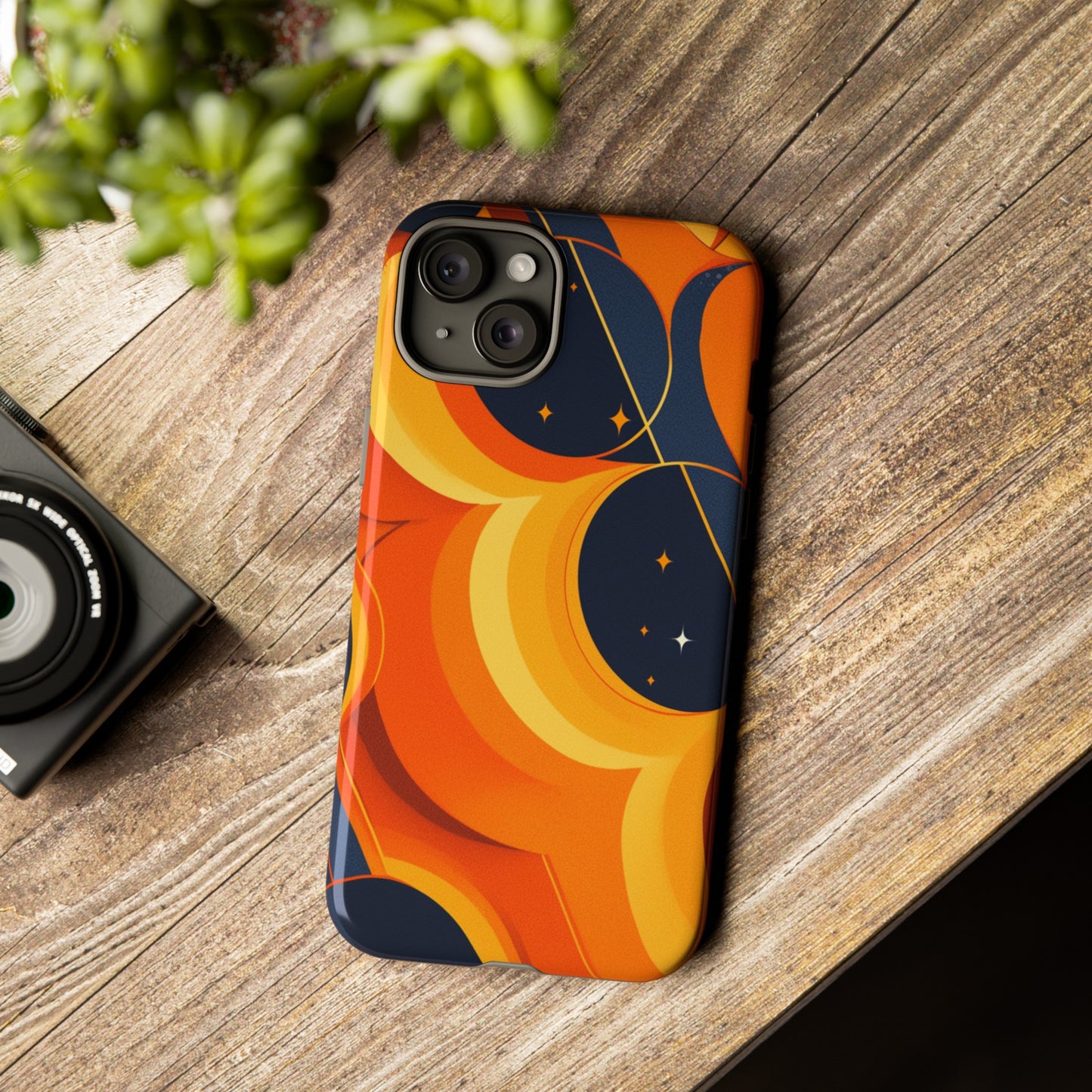 Orange & Black Groovy Patterns iPhone Case / Samsung Case