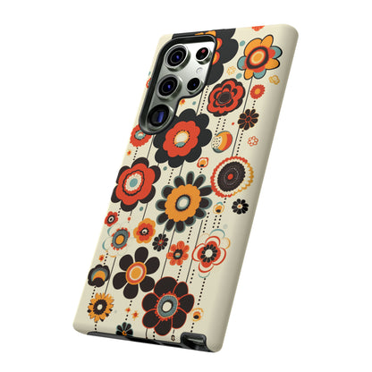 Minimalistic Round Flowers & Thin Vines Pattern iPhone Case