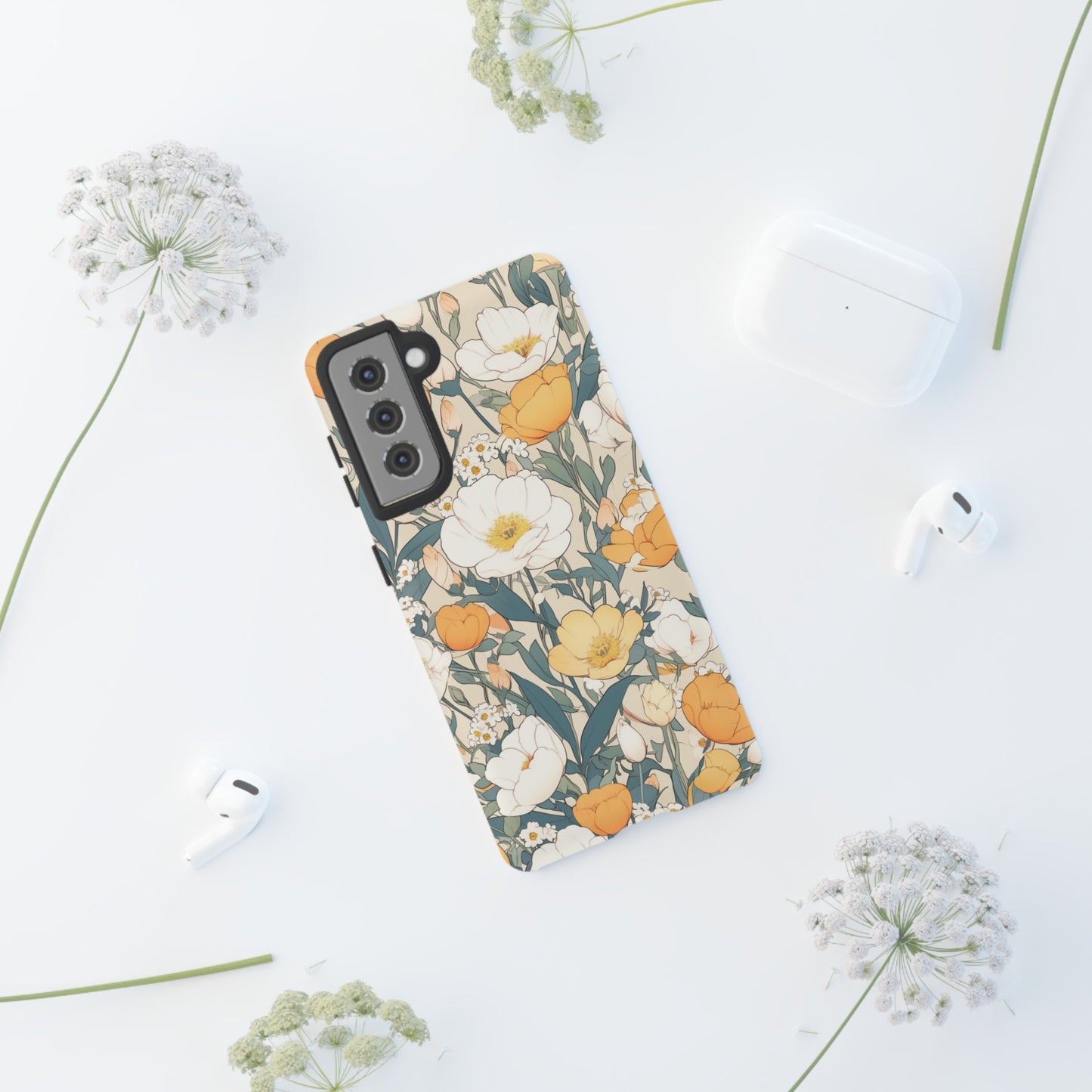 Tall White Flowers iPhone Case / Samsung Case