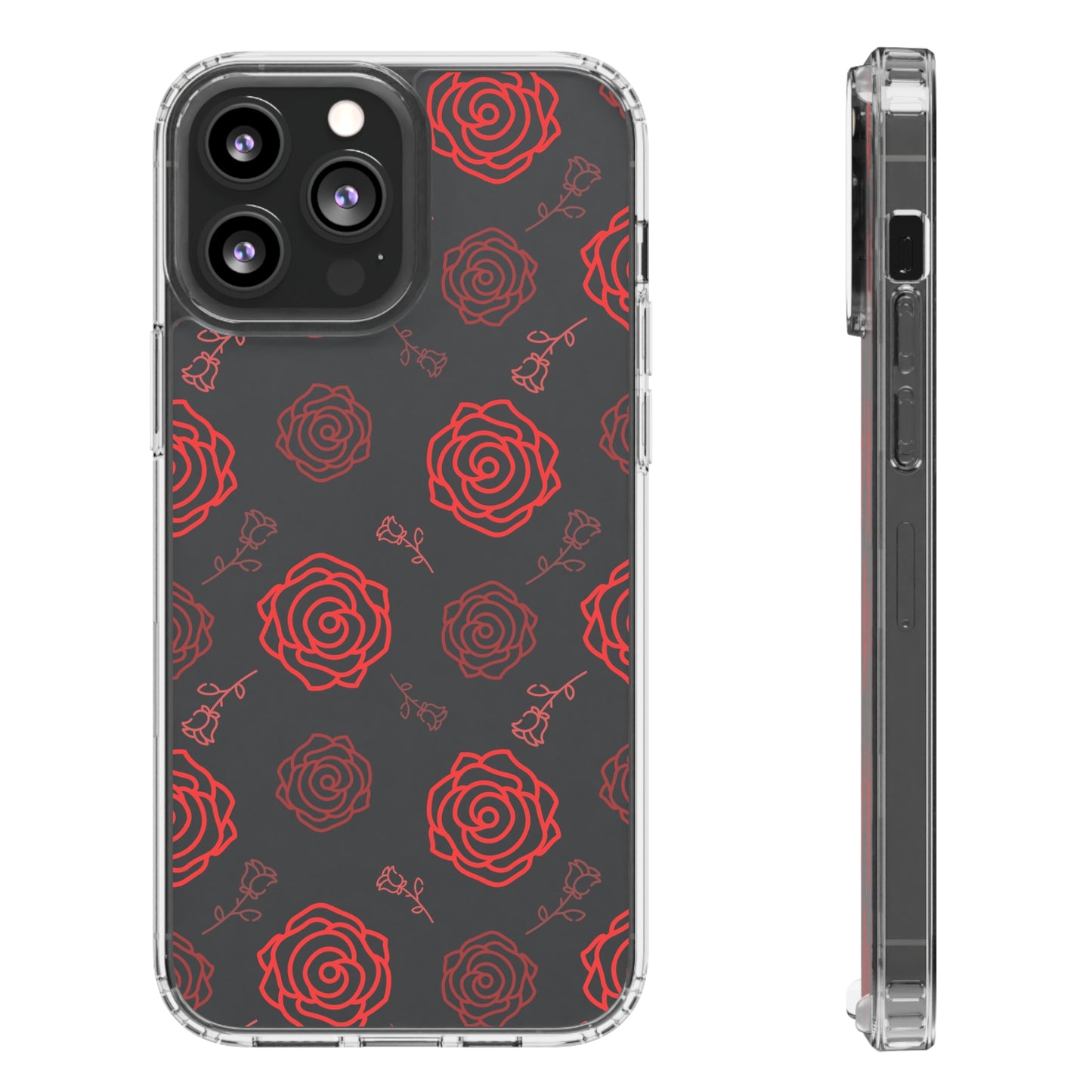 Thin Rose Pattern | Clear iPhone Case / Samsung Case