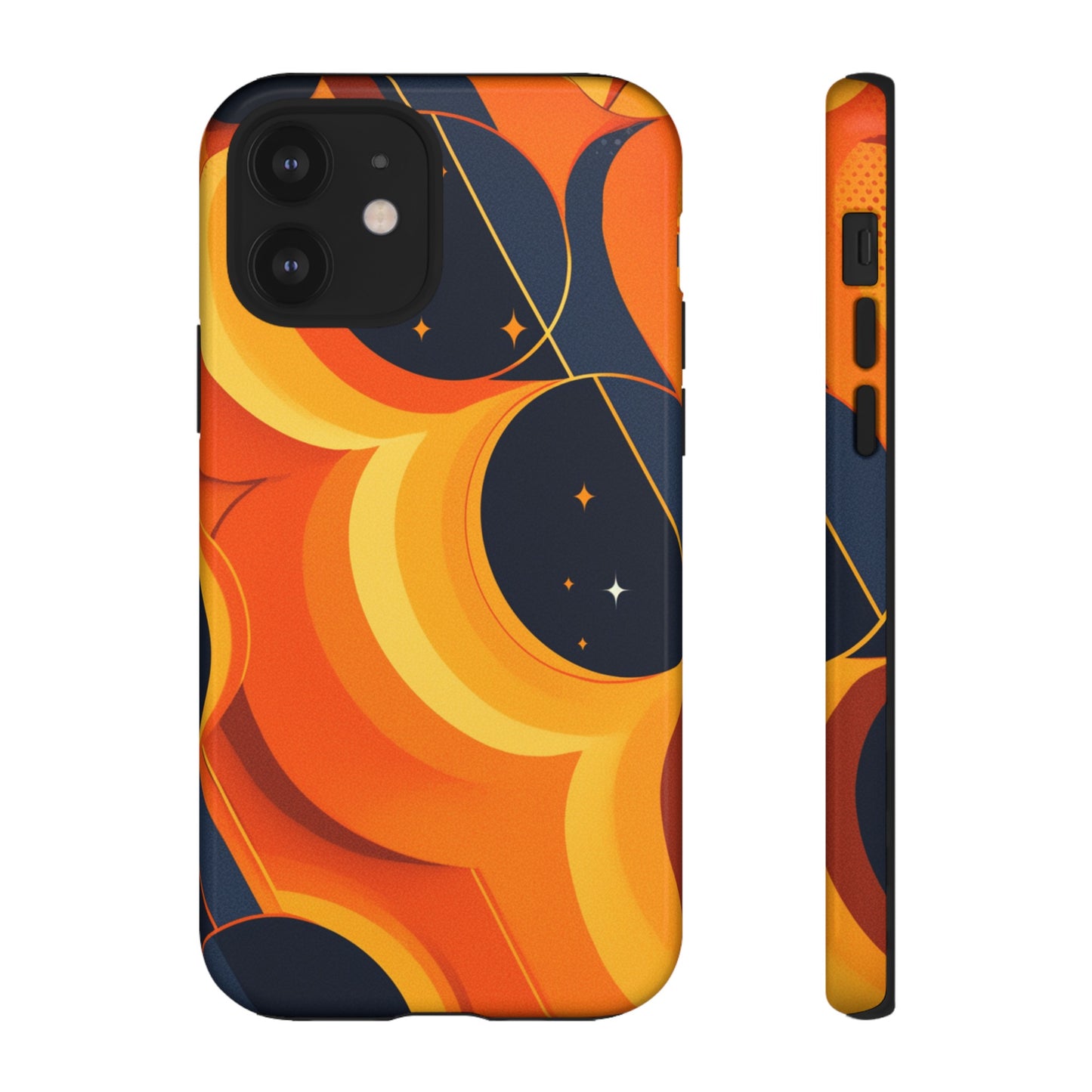 Orange & Black Groovy Patterns iPhone Case / Samsung Case