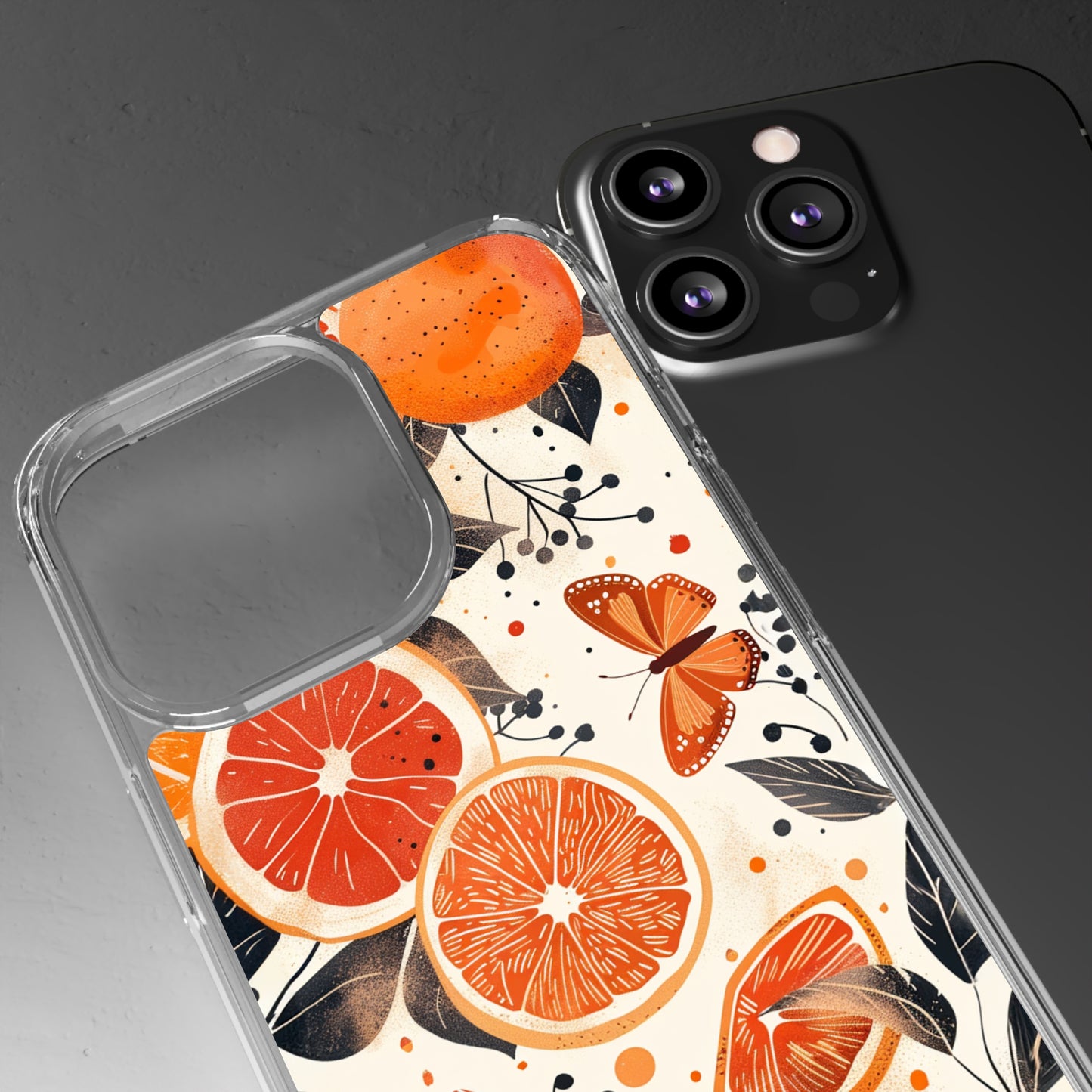 Orange Vines Aesthetic | Clear iPhone Case / Samsung Case