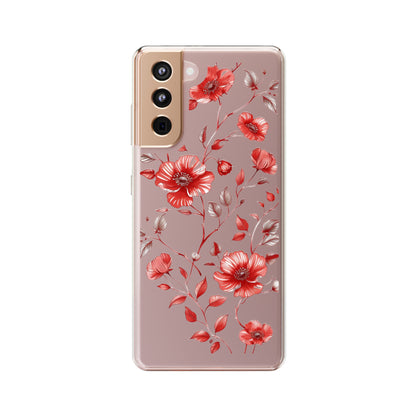 Scarlet Red Pansies | Clear iPhone Case / Samsung Case