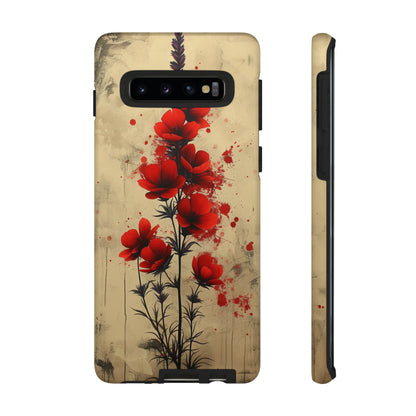 Vintage Red Roses, Wildflowers iPhone Case