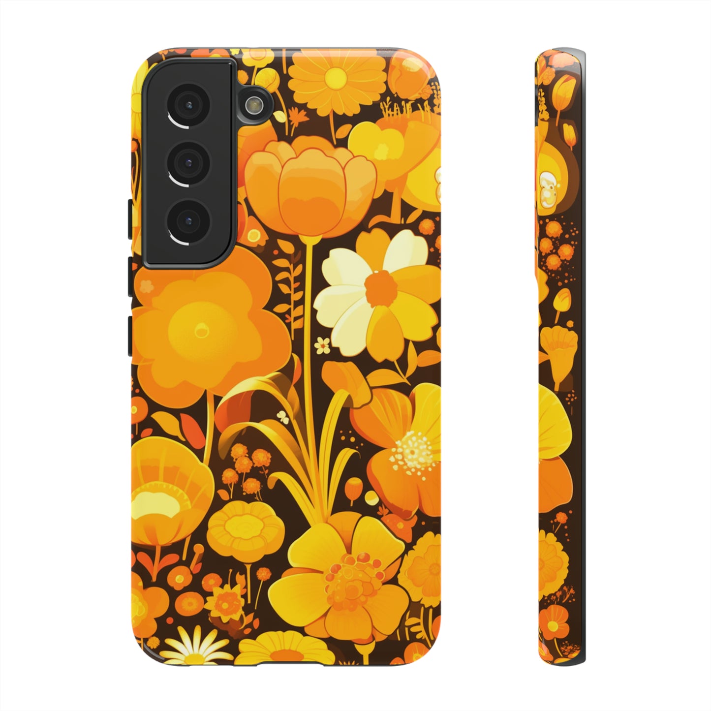 Retro Yellow Flower Patterns iPhone Case / Samsung Case