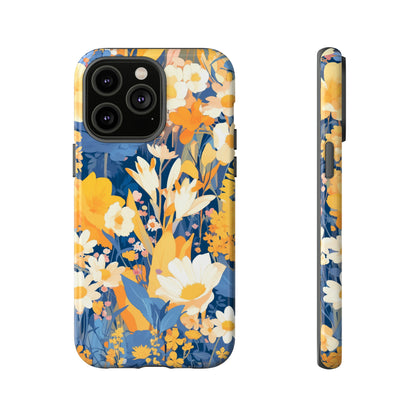 Wildflower Blooms, Abstract Retro Floral iPhone Case / Samsung Case