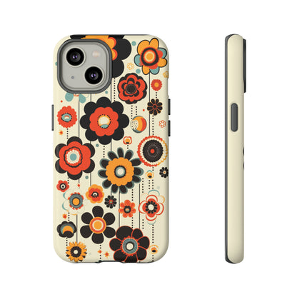 Minimalistic Round Flowers & Thin Vines Pattern iPhone Case