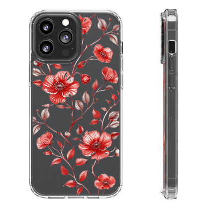 Scarlet Red Pansies | Clear iPhone Case / Samsung Case