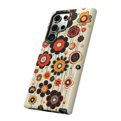 Minimalistic Round Flowers & Thin Vines Pattern iPhone Case