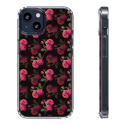 Ruby Roses Pattern | Clear iPhone Case / Samsung Case