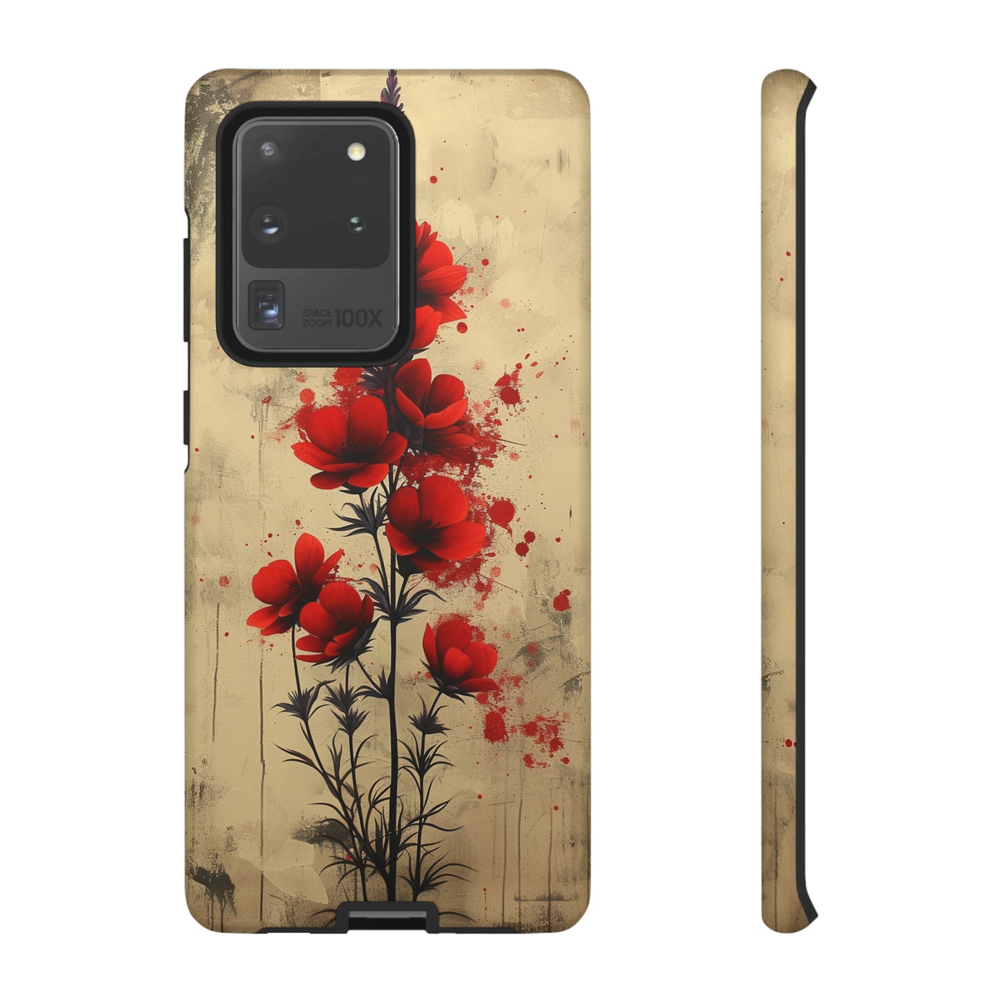 Vintage Red Roses, Wildflowers iPhone Case