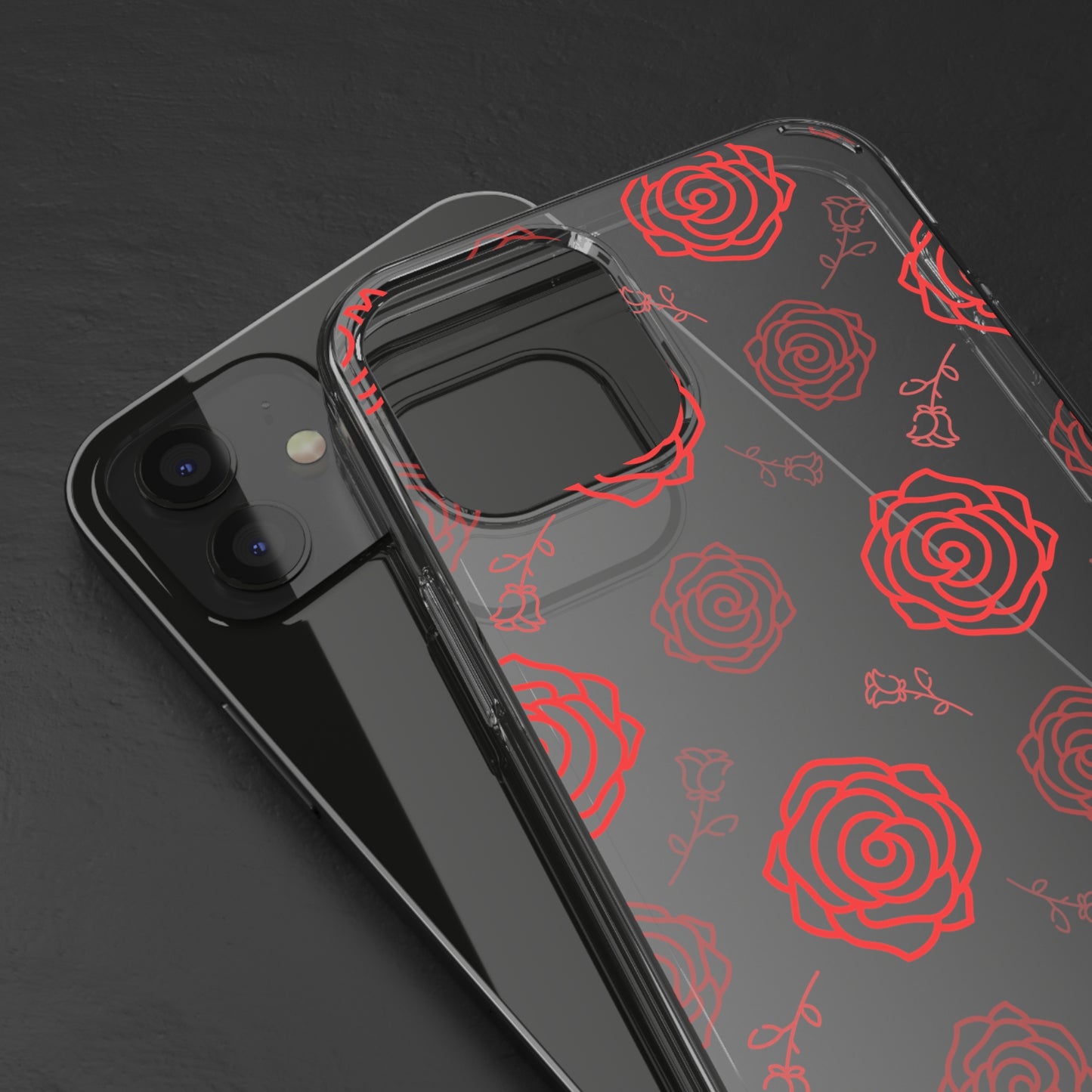 Thin Rose Pattern | Clear iPhone Case / Samsung Case