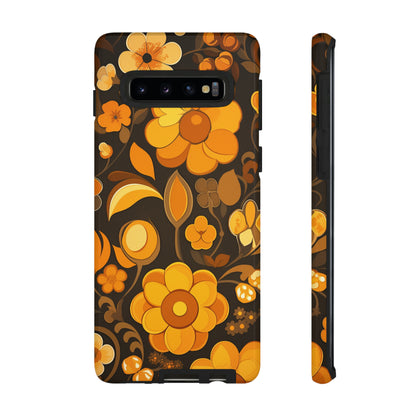 Abstract Retro 70s Dark Wildflower Patterns iPhone Case / Samsung Case