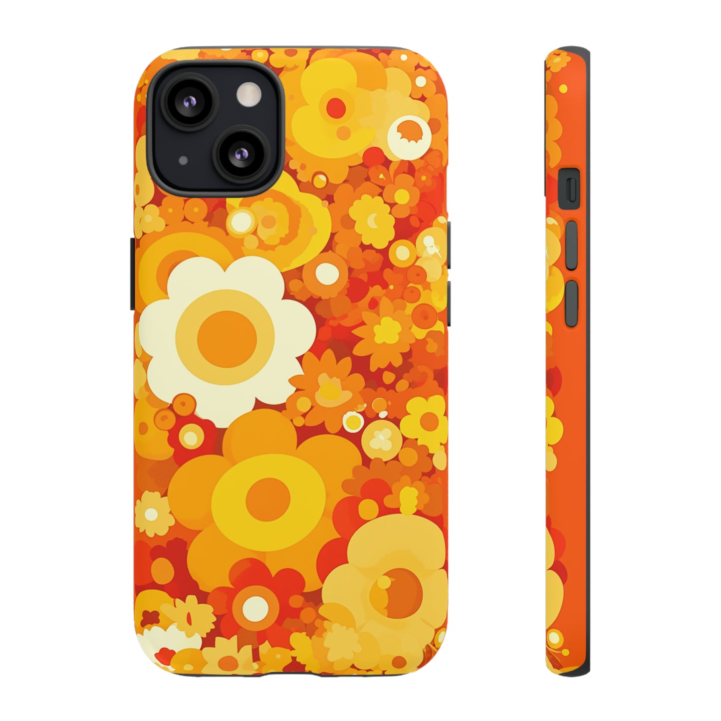 Big Bright Orange Abstract Floral iPhone Case / Samsung Case