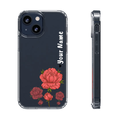 Custom Red Flowers | Clear iPhone Case / Samsung Case