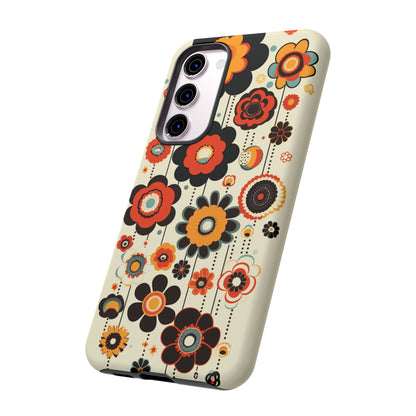 Minimalistic Round Flowers & Thin Vines Pattern iPhone Case