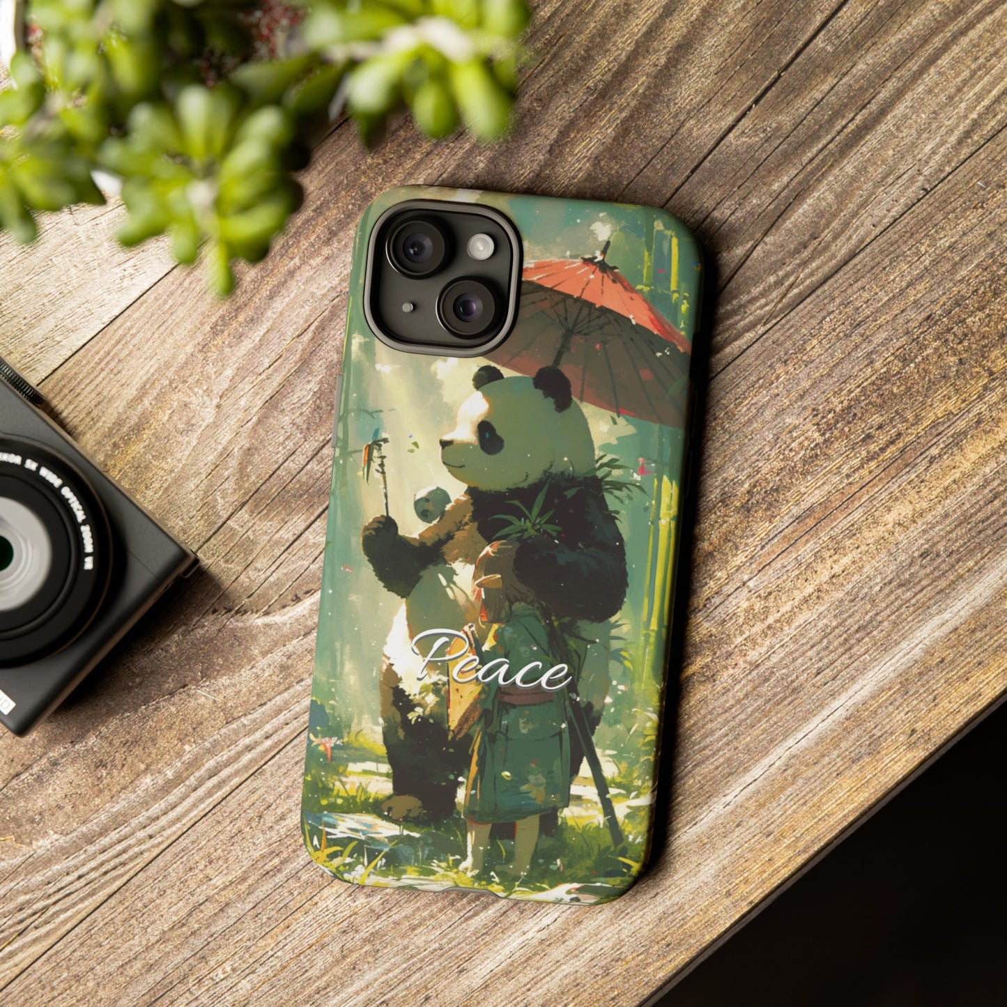 Japanese Aesthetic Vintage Panda iPhone Case / Samsung Case | "Peace"