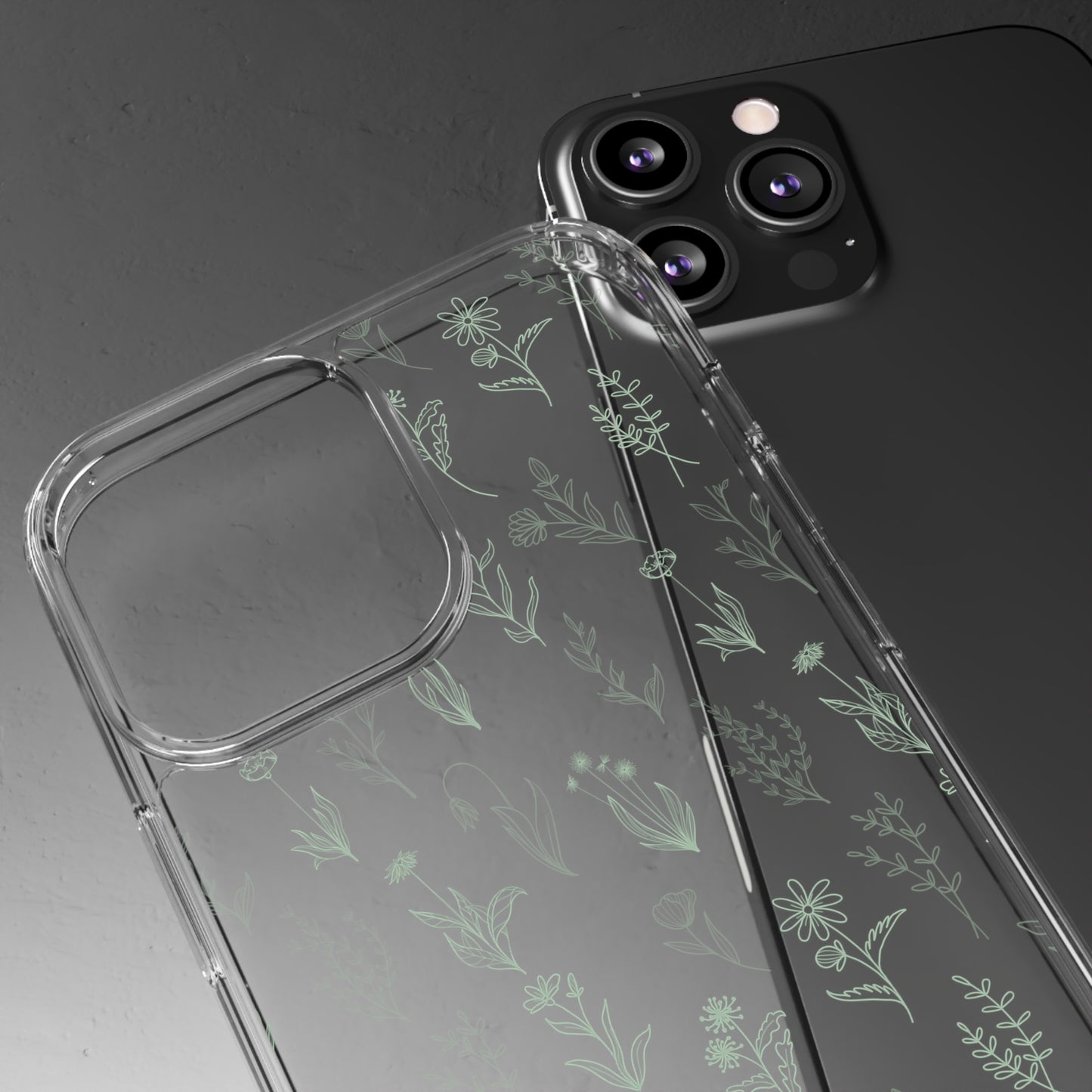 Lush Green Floral Sea | Clear iPhone Case / Samsung Case