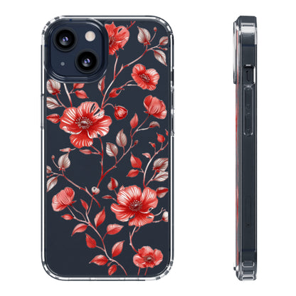 Scarlet Red Pansies | Clear iPhone Case / Samsung Case