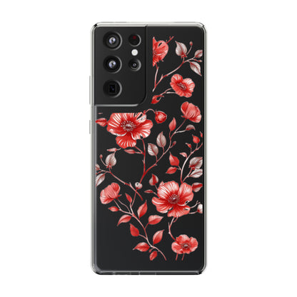 Scarlet Red Pansies | Clear iPhone Case / Samsung Case