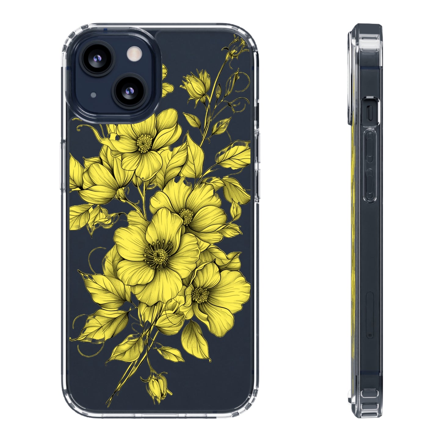 Pressed Yellow Flowers | Clear iPhone Case / Samsung Case