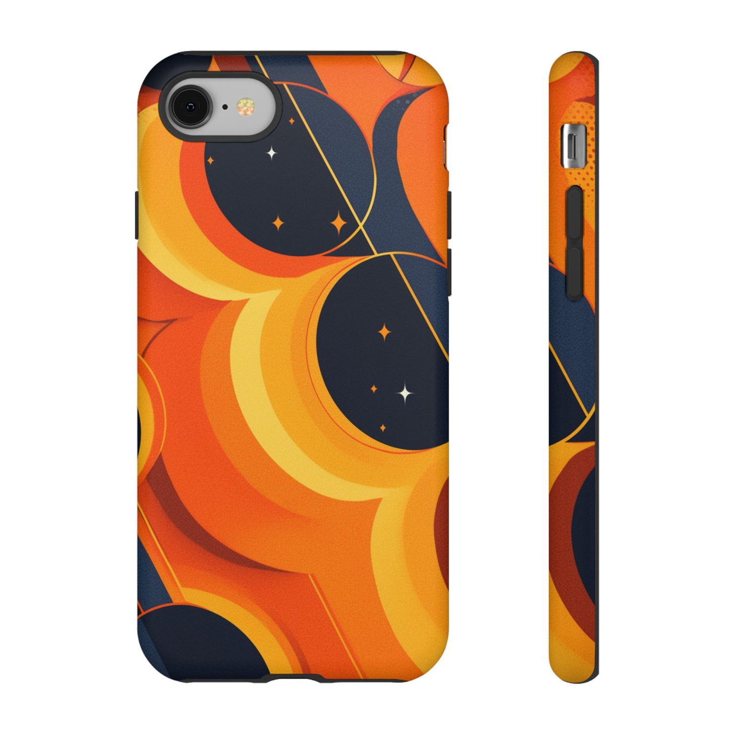 Orange & Black Groovy Patterns iPhone Case / Samsung Case