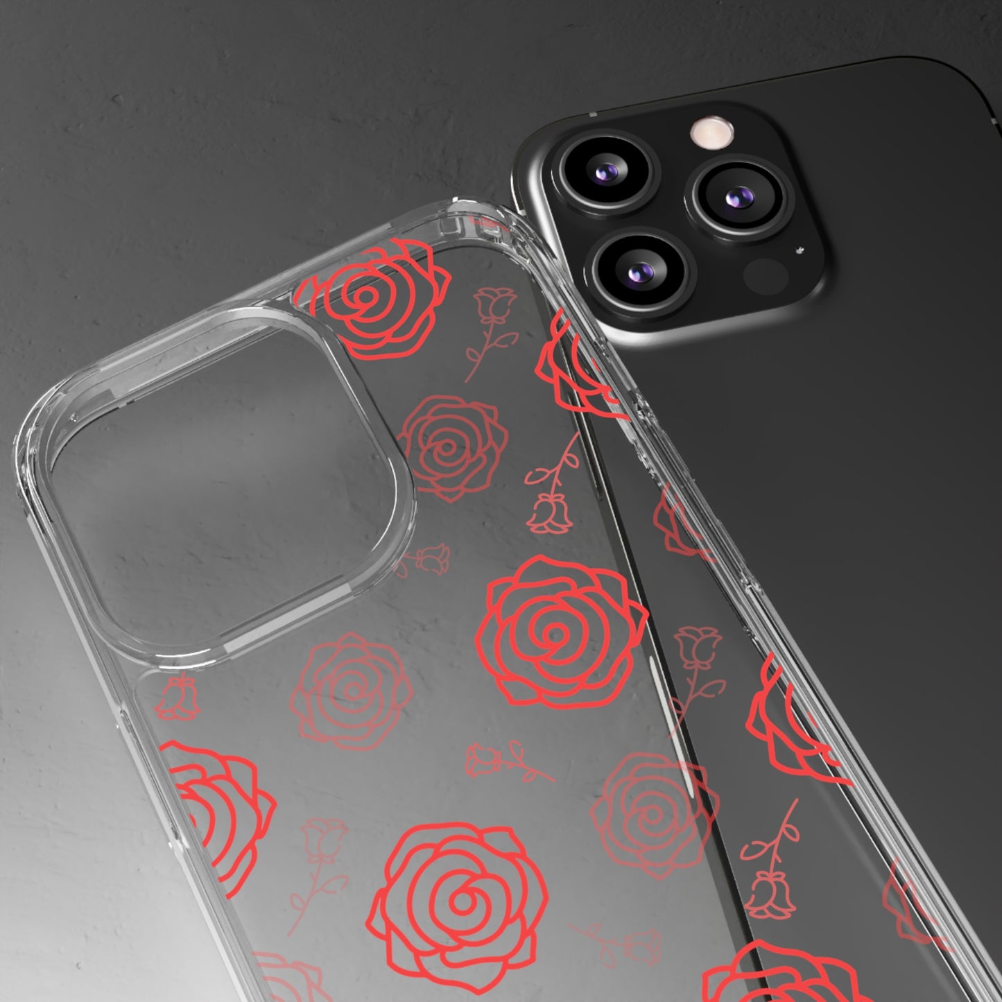 Thin Rose Pattern | Clear iPhone Case / Samsung Case